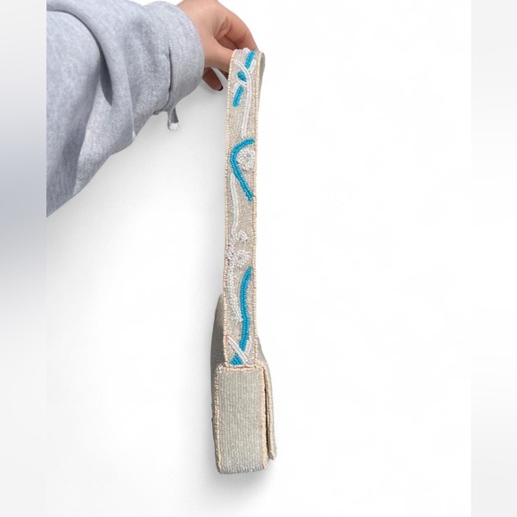 jellyfish mushroom white beaded Shoulder Bag made in india - Picture 3 of 4